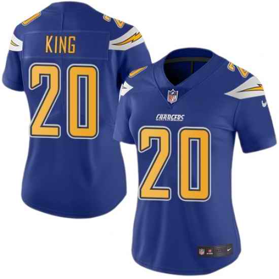 Nike Chargers #20 Desmond King Electric Blue Womens Stitched NFL Limited Rush Jersey